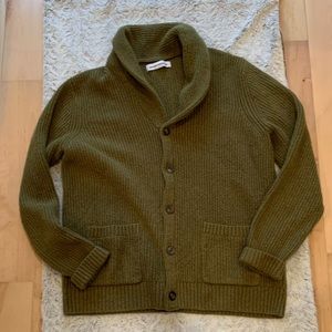 Amazon Essentials Men's Soft Touch Shawl Collar Cardigan (XL, Golden Olive)